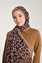 Pure Tone Shawl - Leopard Pattern - Sütlükkahve - Black - 3