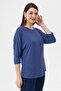 Crew Neck Elbow Sleeve Loose Blouse 260020 - 270005 - 4