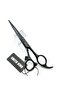 5.5 Hair Cutting Scissors Set with Razor Combs & Case, Thinning Shears (Black) - 4