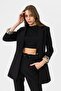 Women's Lining Leopard Patterned Single Button Closure Blazer Jacket 260327 - - 3