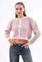 Women's Stripe Patterned Metal Buttoned Knitwear Knitted Cardigan 255210 - - 2