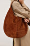 Bag 2344 - Tan Women's Bag with Suede Stitching Detail