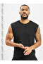 Black Men's Cotton Training Sports Athlete Oversize Sleeveless T-Shirt - 2