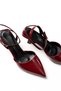 Short Heeled Strappy Burgundy Women's Shoes - 6