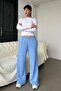 Blue Wide Leg Women's Sweatpants Mg2279 - 3
