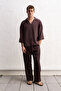 Drape Oversize Brown Shirt - 2