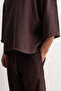 Drape Oversize Brown Shirt - 5