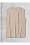 Beige Men's Cotton Training Sports Athlete Oversize Sleeveless T-Shirt - 5