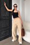 Beige Wide Leg Women's Sweatpants Mg2279 - 2