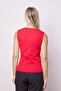 Women's Lycra Stretchy Knitwear Square Neck Camisole Body Blouse-Red - 6
