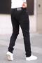 Men's Regular Fit Pipe Leg Zippered Lycra Jeans Black Washed - 4