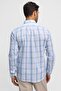 Classic Fit Button Collar Long Sleeve Linen Plaid Men's Shirt - 4