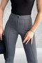 Women's Anthracite Crepe Fabric Lycra Grass Tight Leg Tightening Trousers - 6
