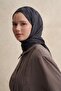 Italian Non-Silk Check Jacquard Shawl Anthracite