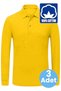 Boy's 3-Piece Long Sleeve 100% Cotton Polo Collar T-Shirt Daily and School Uniform School T-Shirt