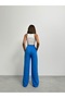 Women's Blue Muslin Palazzo Trousers - 6