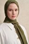 Checkers Jacquard Italian Silk Shawl Olive Green - 4