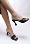 Yvthyl Women's Thin Heeled Slippers 0012030   Black Skin - 3