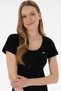Women's Black Slit Crew Neck Midi Length Knitted Dress 50305753-Vr046 - 2