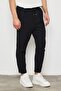 Premium Men's Boyfriend Mold Black Woven Pants with Elastic Waist Ls-23096 - 4