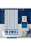 Bathroom Curtain 1X110X200 Single Wing Shower Curtain Ring Shower Cabin Curtain with Gift 4910 Blue