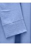 Linen Look Suit with Lace-Up Front and Elastic Waist Skirt - Light Blue - 7