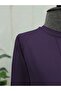 Purple Cuff Ribbed Slit Knitwear Tunic - 3