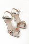Women's Stone Detailed Colorful Cross Strap Thin Heel Evening Dress Shoes