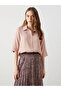 Black Shirt Collar Oversize Crepe Women's Blouse
