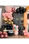 Balloon Set Black-Chrome Gold-Macaron Pink-Chrome Rose Gold 60-Piece Balloon Chain Set