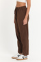 Women's Linen Summer Loose Fit Cut Pants BROWN - 3