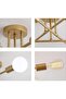 Gold Modern Sputnik Chandelier 6-Light Semi Flush Mount Ceiling Fixture for Bedroom - 4