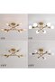 Gold Modern Sputnik Chandelier 6-Light Semi Flush Mount Ceiling Fixture for Bedroom - 5