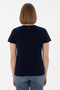 Women's Navy Blue Crew Neck Basic T-Shirt 50305879-Vr033 - 5