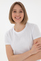 Women's White Crew Neck Basic T-Shirt 50305879-Vr013 - 2
