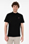 Men's Regular Fit Judge Collar Black Basic T-Shirt 50305914-Vr046 - 4
