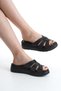 Genuine Leather Black Orthopedic Sole Women's Slippers Tmd 202565 - 4