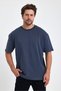 Lenithra Men's Oversize Basic T-Shirt Smoked