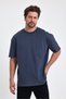 Lenithra Men's Oversize Basic T-Shirt Smoked - 5