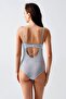 Push up Lace Detailed Bodysuit C15098 Blue - 4