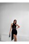 Cross Strap Tulle Detailed Low-Cut Side Fabric Piece Moving Sandy Mini Dress - 2