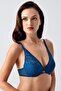 Unfilled Lace Detailed Bra C18340 Petrol - 3