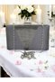 2026 Special Series Anthracite Gray Platinum Satin Platinum Stone Evening Dress Bag Evening Bag Engagement Wedding Bag - 6