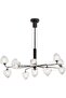 Black Crystal Chandelier, 11-Bulb Luxury Hanging Lamp, 100cm Diameter Modern Pendant Light