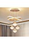 A F N LIGHTINGS Modern Gold LED Chandeliers, 3-Color Dimmable Pendant Light for Kitchen Island