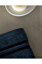 Maynor Border Flocked 2-Piece 100% Cotton Hand Towel - Navy Blue - 3
