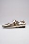 Diega Gold Color Thick Belted Women's Ballerinas - 7