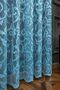 Classic Shawl Pattern Turquoise Color Pattern Design 2 Layers Pleated Tulle Curtain