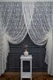 White Shawl Design Beaded Double Breasted Curtain Yanki Tulle Theater Model Curtain