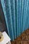 Classic Shawl Pattern Turquoise Color Pattern Design 1e3 Layer Pleated Tulle Curtain - 2